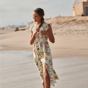 Sugarlips Floral Smocked Midi Dress